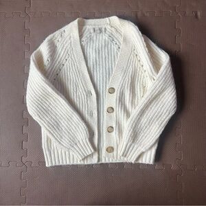 LOFT Cream Knit Chunky Cardigan